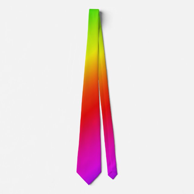Diagonal Rainbow Gradient Red to Green Tie (Front)