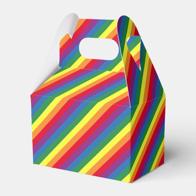 Diagonal Rainbow Pattern Favour Box (Front Side)