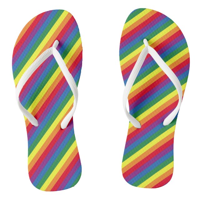 Diagonal Rainbow Pattern Jandals (Footbed)