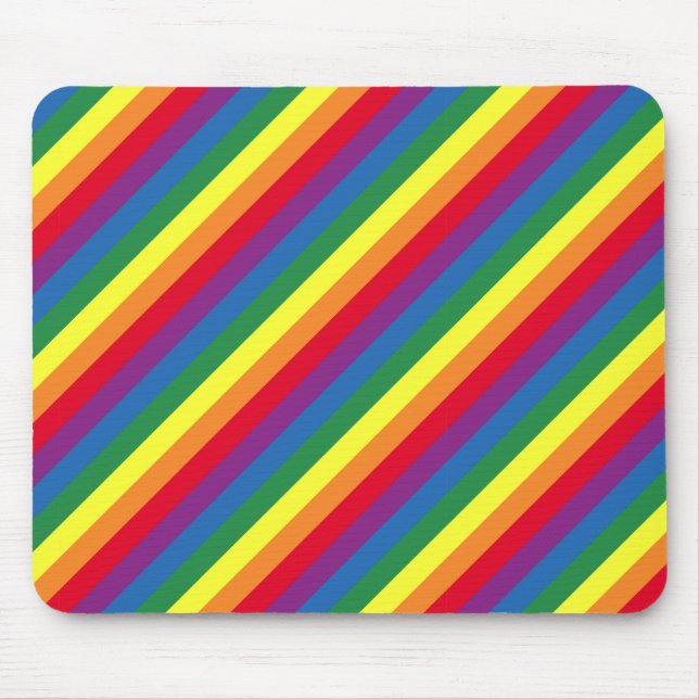 Diagonal Rainbow Pattern Mouse Pad (Front)