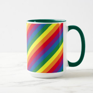 Diagonal Rainbow Pattern Mug