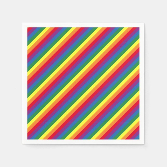 Diagonal Rainbow Pattern Napkin (Front)