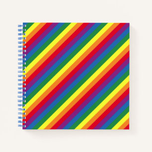 Diagonal Rainbow Pattern Notebook