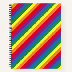 Diagonal Rainbow Pattern Notebook