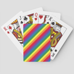 Diagonal Rainbow Pattern Playing Cards