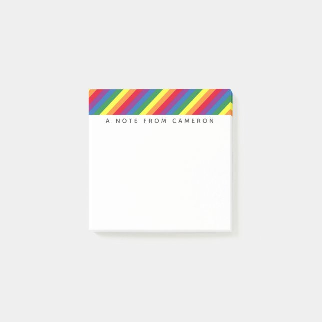 Diagonal Rainbow Pattern Post-it Notes (Front)
