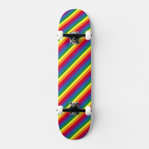 Diagonal Rainbow Pattern Skateboard