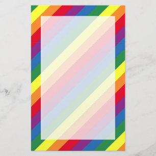 Diagonal Rainbow Pattern Stationery