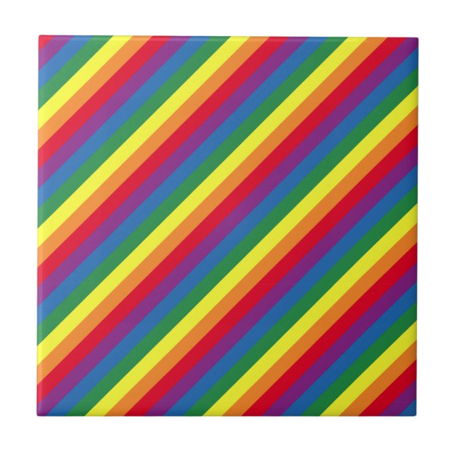 Diagonal Rainbow Pattern Tile (Front)