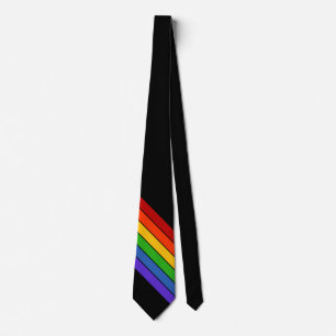 Diagonal Rainbow Stripe Tie