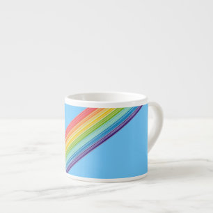 Diagonal rainbow stripes espresso cup
