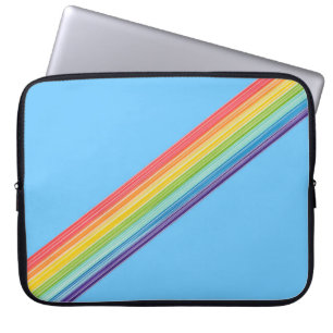 Diagonal rainbow stripes laptop sleeve