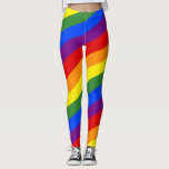Diagonal Rainbow Stripes LGBT Pride Leggings<br><div class="desc">Celebrate your LGBT pride with diagonal rainbow coloured stripes. Red,  orange,  yellow,  green,  blue,  and violet lines angle up from left to right.
 
To see the cool geometric LGBTQ Pride Rainbow Stripes pattern on other items,  click the "Rocklawn Arts" collection.</div>