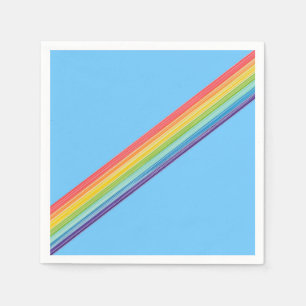 Diagonal rainbow stripes napkin