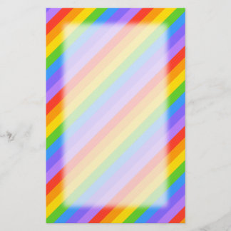 Diagonal Rainbow Stripes Pattern. Stationery