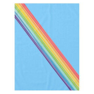 Diagonal rainbow stripes tablecloth