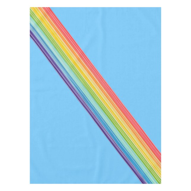 Diagonal rainbow stripes tablecloth (Front)
