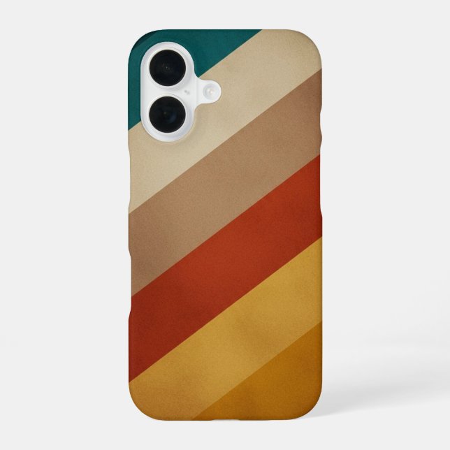 Diagonal Retro Bands iPhone 16 Case (Back)