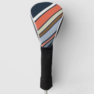Diagonal retro style stripes design golf head cover