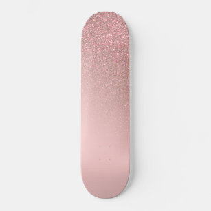 Diagonal Rose Gold Blush Pink Ombre Gradient Skateboard
