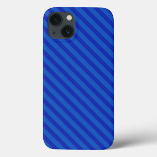 Diagonal royal blue Stripes iPhone 13 Case