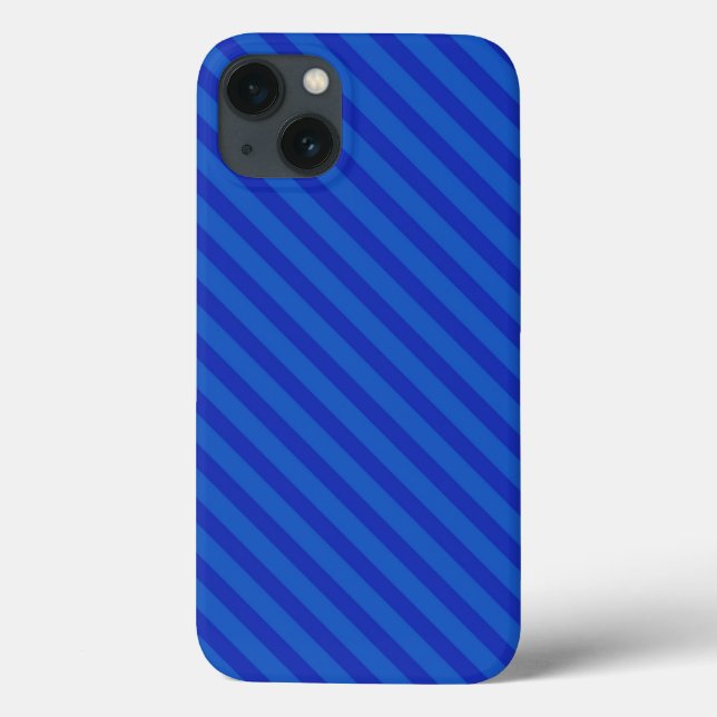 Diagonal royal blue Stripes Case-Mate iPhone Case (Back)