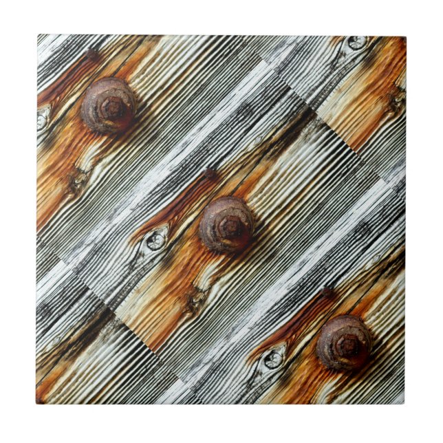 diagonal rusty driftwood board tile (Front)