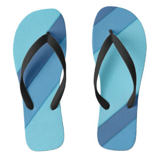 Diagonal Shades of Blue Stripes FlipFlops