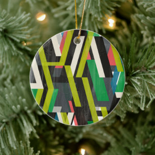 Diagonal Slipstream Pattern Ceramic Tree Decoration