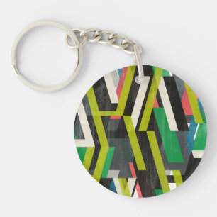 Diagonal Slipstream Pattern Key Ring