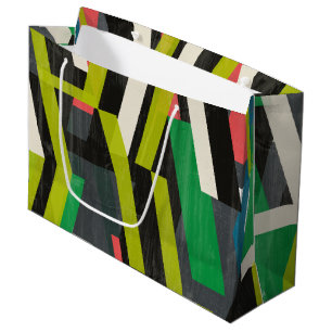 Diagonal Slipstream Pattern Large Gift Bag