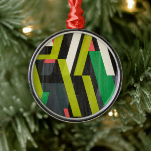 Diagonal Slipstream Pattern Metal Tree Decoration