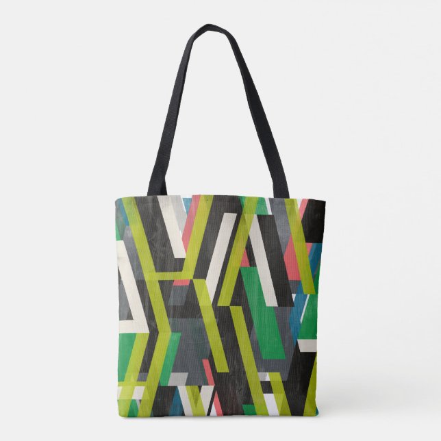 Diagonal Slipstream Pattern Tote Bag (Back)