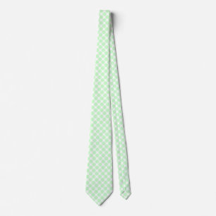 Diagonal Spots - Ghost Green on White Tie