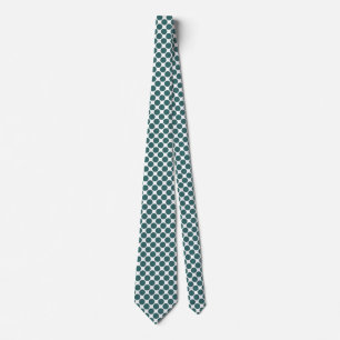 Diagonal Spots - Moss Green on White Neck Tie