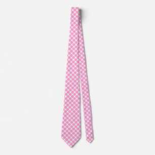 Diagonal Spots - Pink on White Neck Tie