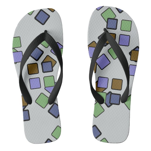 Diagonal Squares Blue on any Colour Jandals (Footbed)