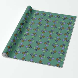 Diagonal Squares Blue on any Colour Wrapping Paper