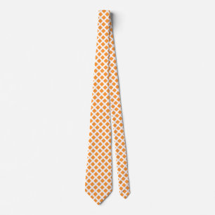 Diagonal Squares - Light Orange on White Tie