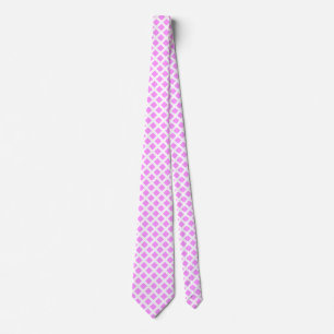 Diagonal Squares - Light Violet on White Tie