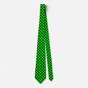 Diagonal Squares - Shades of Green Tie