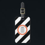 Diagonal Stripe Monogram Luggage Tag - coral<br><div class="desc">Don't lose your luggage in the crowd. This sturdy tag will make your bag easy to spot.</div>