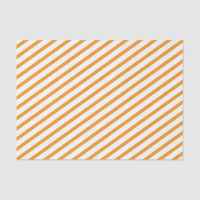 Diagonal Stripe Orange Pattern Tissue Paper (Front)