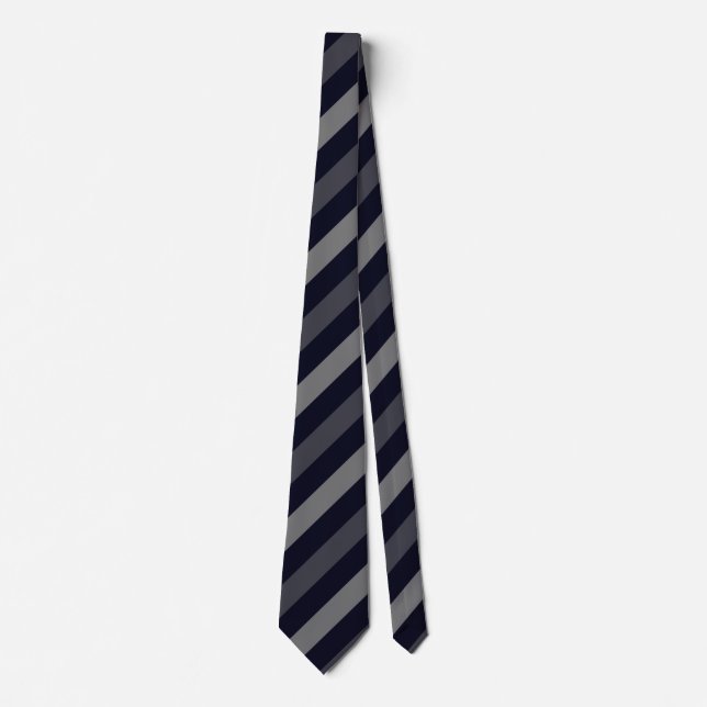 Diagonal Stripe Pattern in Black, Charcoal, and Gr Tie (Front)
