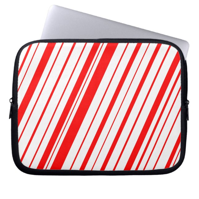 Diagonal Stripe ~ Red Laptop Sleeve (Front)
