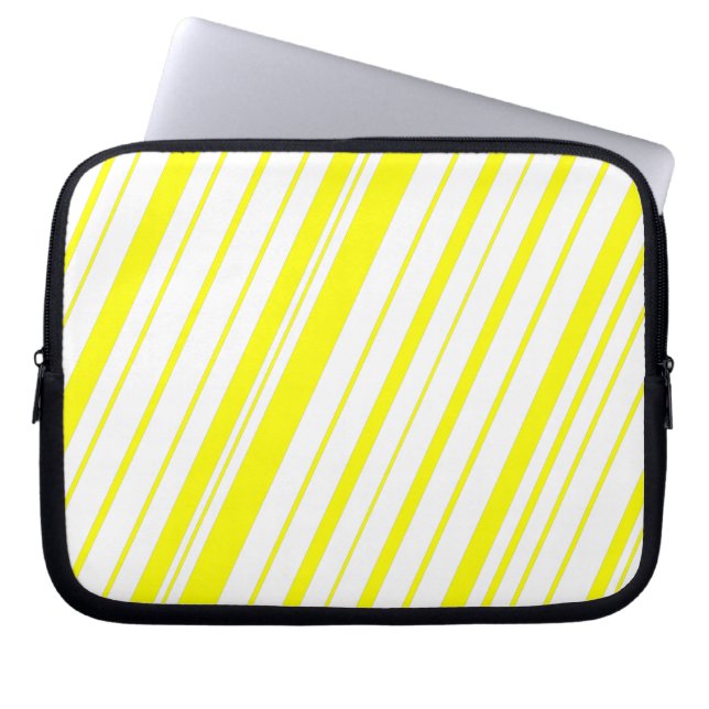 Diagonal Stripe ~Yellow Laptop Sleeve (Front)