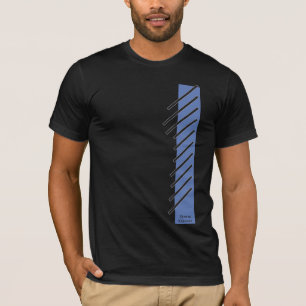 Diagonal striped black on blue classic T-Shirt