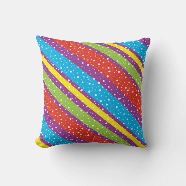 Diagonal Striped Star Pattern Cushion (Front)