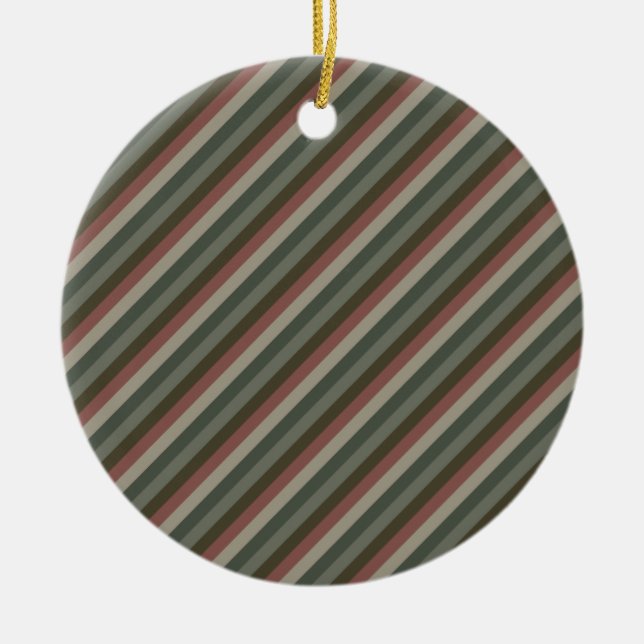 Diagonal Stripes 01 Ceramic Tree Decoration (Front)