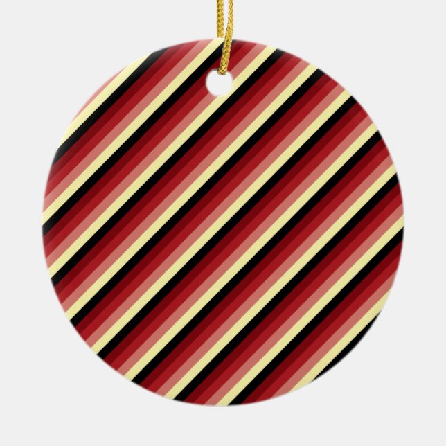 Diagonal Stripes 03 Ceramic Tree Decoration (Front)
